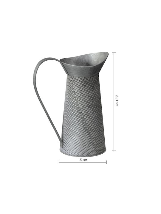 Vază Decorativă Metalic Zinc Gri 25x16x28.5cm 1buc