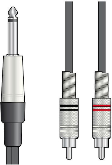 Chord M6J-2R150 Cable 6.3mm male - 2x RCA male 1.5m Πολύχρωμο (190.238UK)