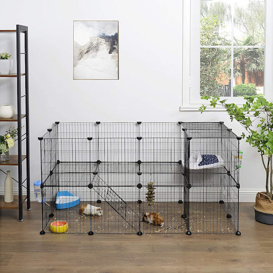 Klappbares Kunststoff Park für Hunde 143x73x71cm Schwarz