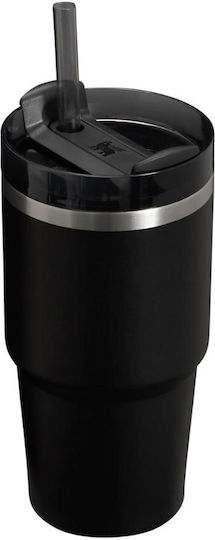 Stanley Quencher H2.0 FlowState Stainless Steel Thermos Glass BPA Free 590ml Black with Straw