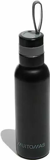 Muitomas Flasche Thermosflasche Rostfreier Stahl 500ml Black