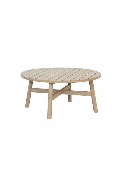 Sitting Room Table for Small Outdoor Spaces Made of Acacia Lanai Natural 80x80x38cm