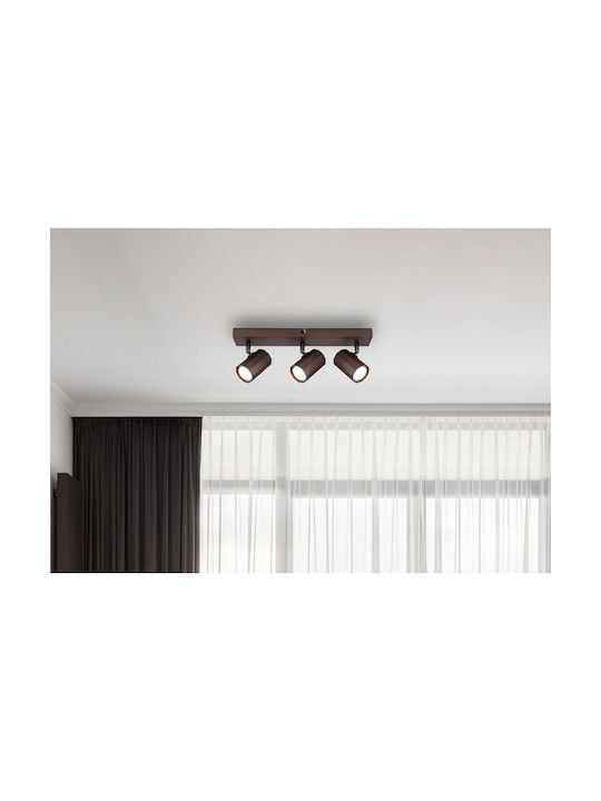 Globo Lighting Triple Spot in Brown Color