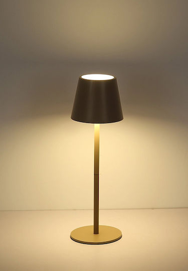 Globo Lighting Metal Table Lamp with Beige Shade and Base
