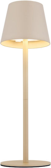 Globo Lighting Metal Table Lamp with Beige Shade and Base