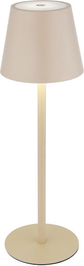 Globo Lighting Metal Table Lamp with Beige Shade and Base