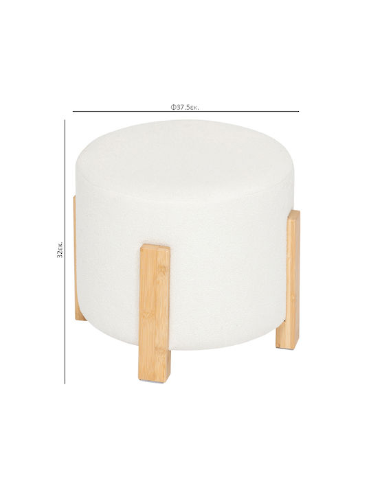 Stool For Living Room Wooden A-s Bansa White 37.5x37.5x32cm