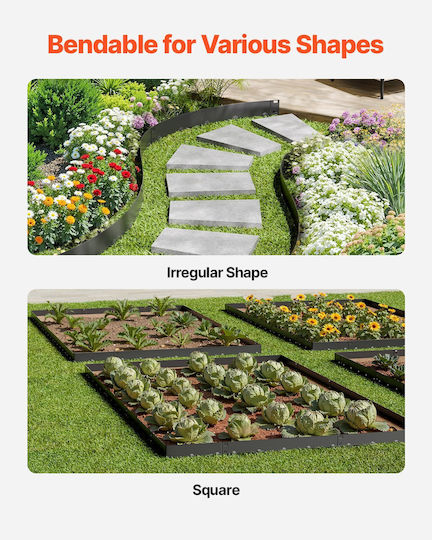 Vevor Metallic Garden Hedge in Gray Colour 15.6x99cm 5 Pieces