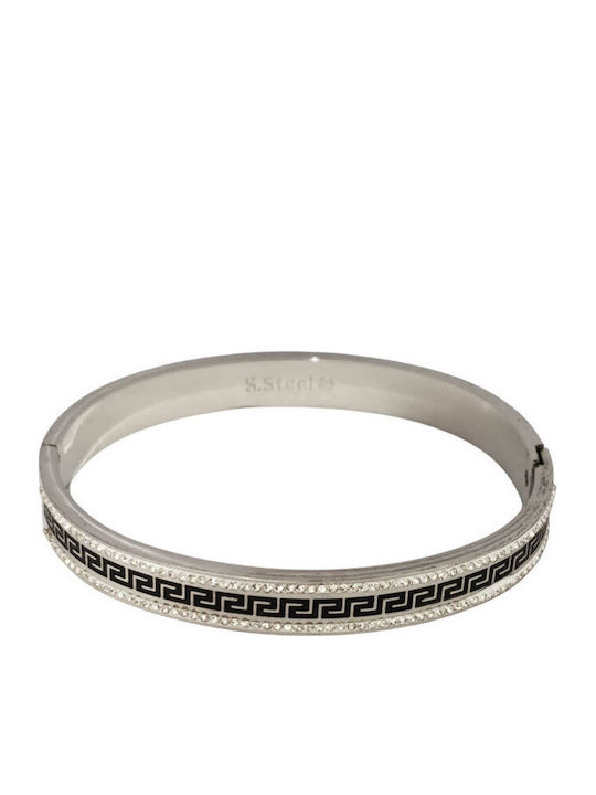 Women's Bracelet Handcuffs from Stainless Steel with Zircon 6.1cm