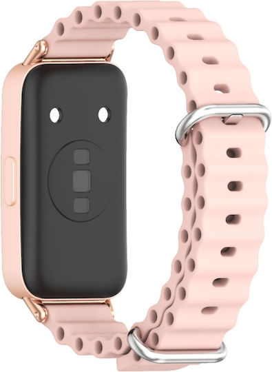 Huawei Band 8 9 Mijobs Marine Silicone Breathable Watch Band Ροζ+ροζ Χρυσό