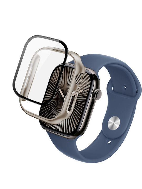 Carcasă cu film încorporat Imak pentru Apple Watch Series 10 46mm, Titan Auriu
