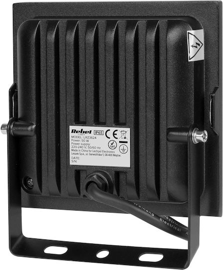 Rebel Waterproof LED Floodlight 50W Cold White 6500K IP65
