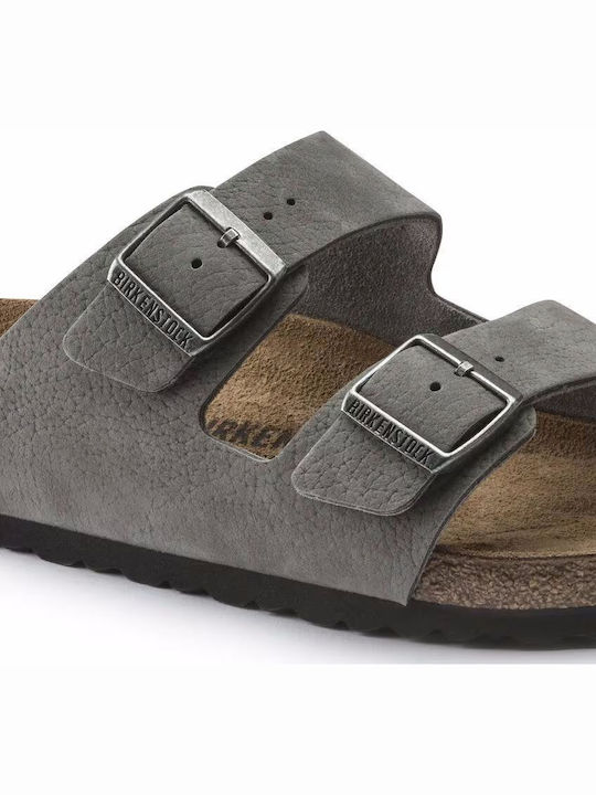 Birkenstock Arizona Δερμάτινα Σανδάλια Γκρι