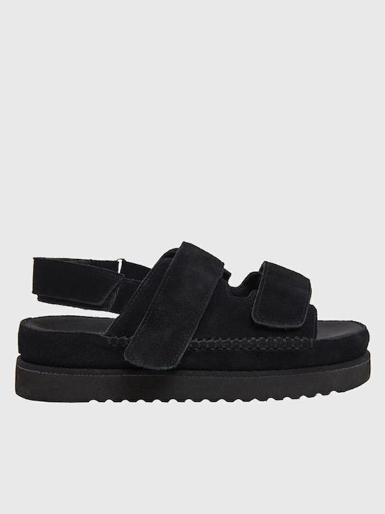 Women's Flat Sandals in Black Color