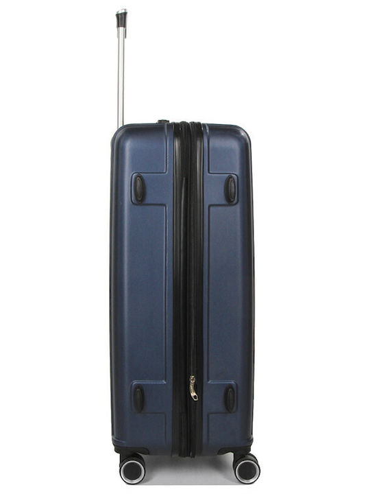 WORLDLINE Mittlerer Reisekoffer Hartschalen Blue mit 4 Räder Höhe 65cm
