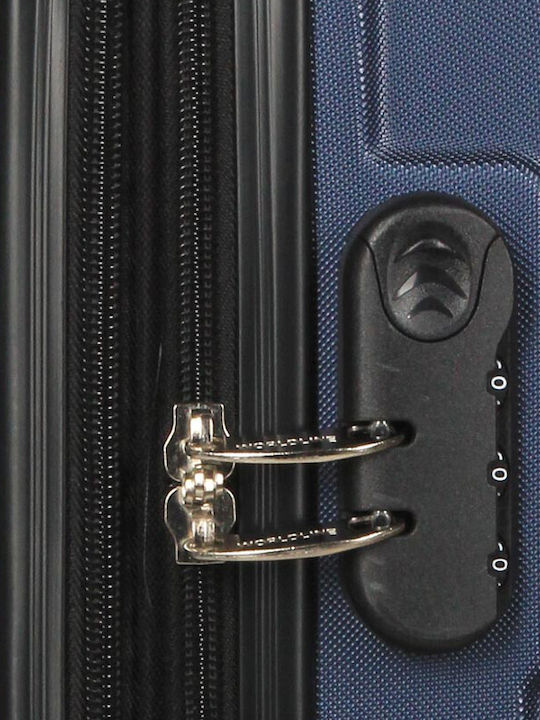WORLDLINE Mittlerer Reisekoffer Hartschalen Blue mit 4 Räder Höhe 65cm