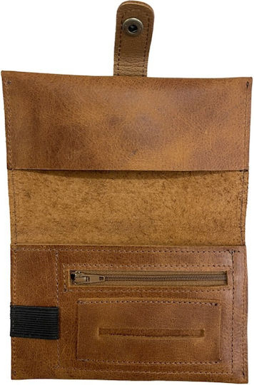 Tfar Leather Tobacco Pouch With Snap Closure Leather Brown