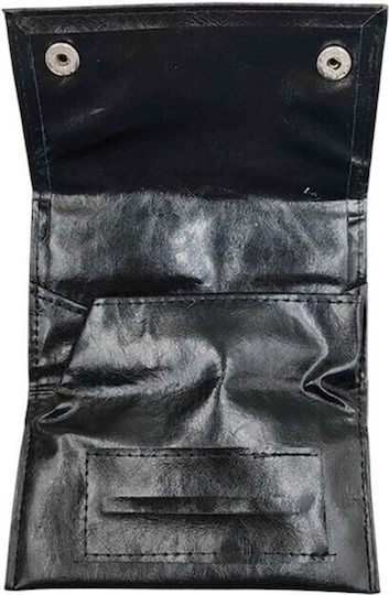 Lederne Tabaktasche in Schwarz mit Verschluss