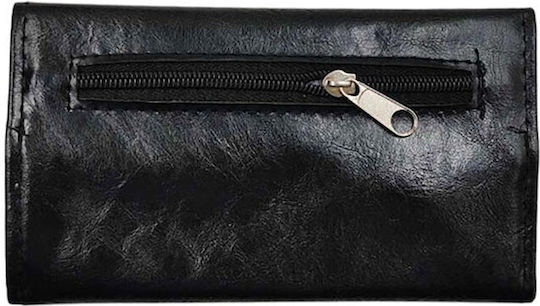 Lederne Tabaktasche in Schwarz mit Verschluss