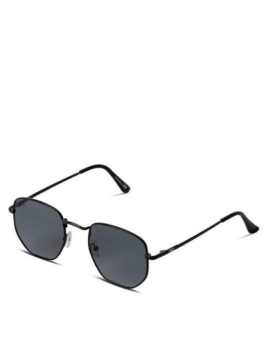 Twig Roque Unisex Sunglasses with Black Metallic Frame and Black Lens ROQ01