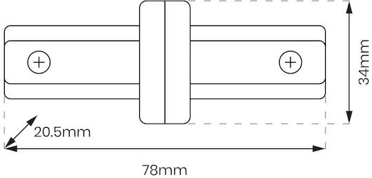 Weißer gerader Verbinder für 1-Phasen-Schiene