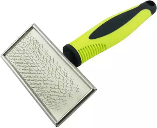 Nobleza Slicker Brush Large for Misc Hair Lengths for Coat Grooming Green