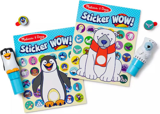 Melissa & Doug Children's Craft Sticker WOW! Value Pack 2 Activity Books with 2 Sticker Stamps, Winter for Children 3 Years