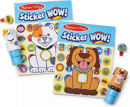 Melissa & Doug Children's Craft Sticker WOW! Value Pack 2 Activity Books with 2 Sticker Stamps, Pets for Children 3 Years