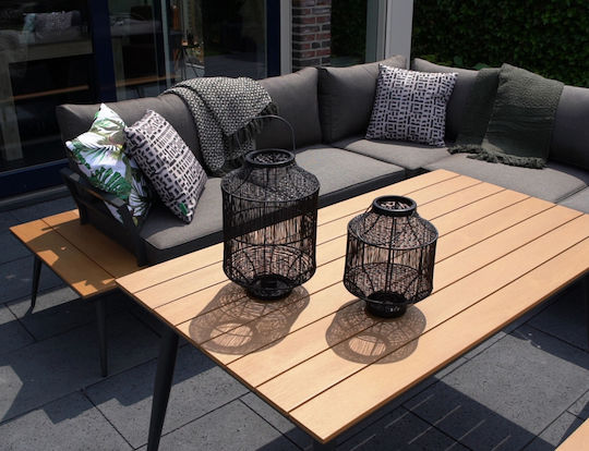 Arezzo 3-Piece Outdoor Living Room Set Gray with Pillows