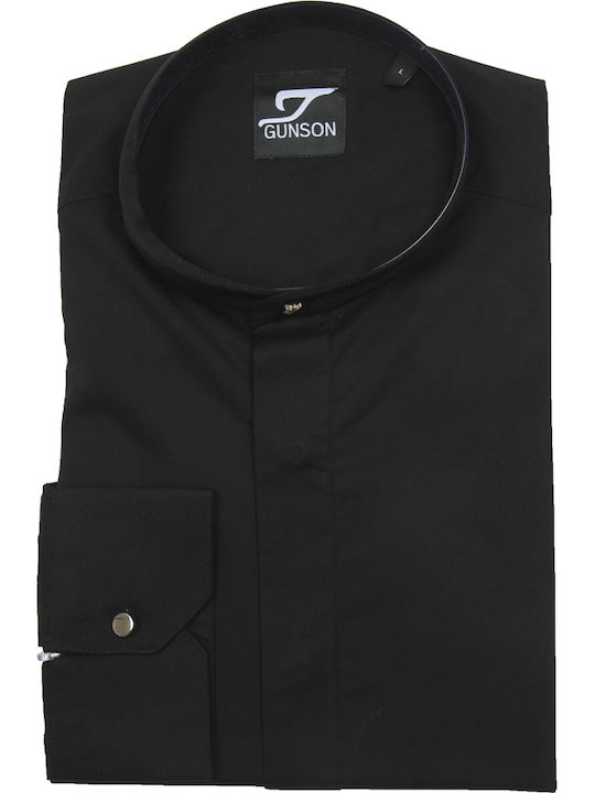 Long-sleeved Cotton Shirt Black