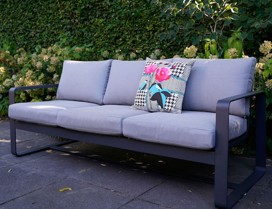 Amalf 4-Piece Outdoor Living Room Set Aluminum with Pillows