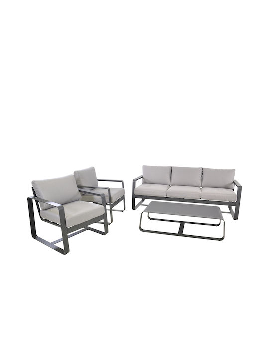 Garten- und Outdoor-Möbelsets Amalf 4 Stück Aluminium mit Kissen