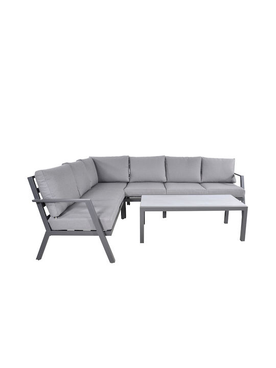 Garten- und Outdoor-Möbelsets Marah 2 Stück Grau mit Kissen