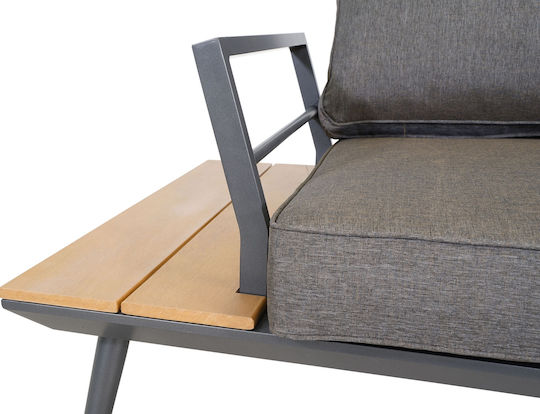 Arezzo 3-Piece Outdoor Living Room Set Gray with Pillows