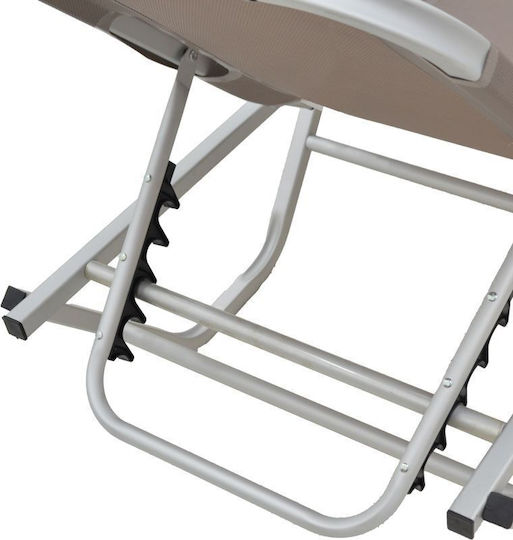 Pakketo Dessie Beach Sunbed Brown Foldable Aluminum 56x188x30cm