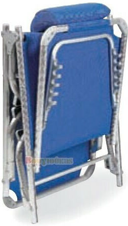 Escape Foldable Aluminum Beach Sunbed Blue with Pillow 188x59.6x30cm