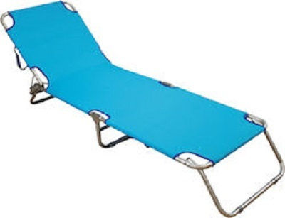 TnS Foldable Aluminum Beach Sunbed Light Blue 186x58x27cm
