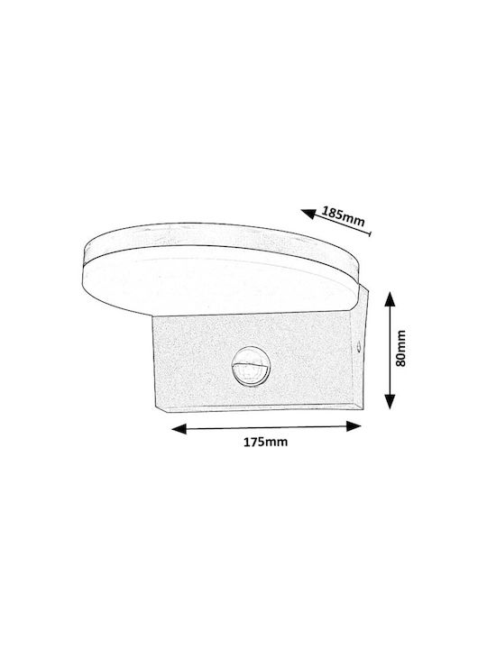 Rabalux Wall-Mounted Outdoor Lighting with Shade LED IP54 9W with Cool White Light 17.5cm