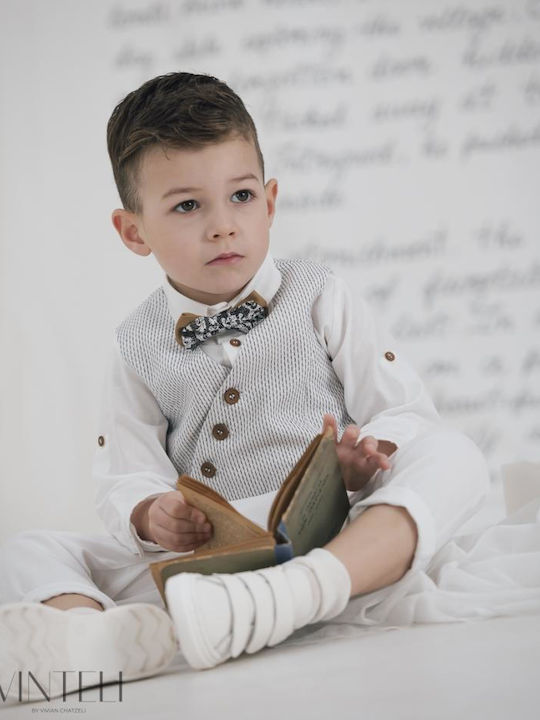 Vinteli Baptism Suit with Vest for Boys Gray