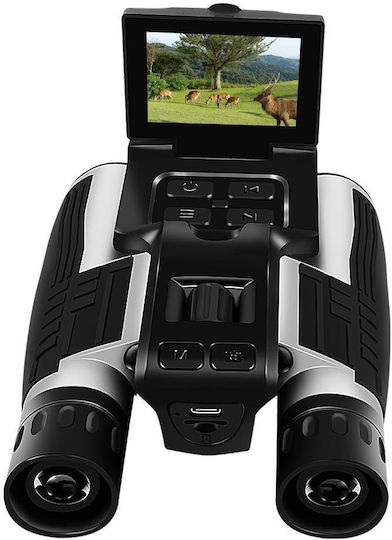 Professional Digital Binoculars 2.5k Uhd 8x Digital Zoom 12x Optical Zoom 2.4 Inch Lcd Screen 3.7v 1000 Mah Battery 48m Photo Resolution Black