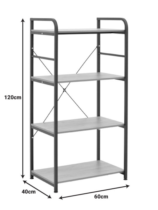 Pakketo Depo Floor Bathroom Shelf Metallic 60x40x120cm White