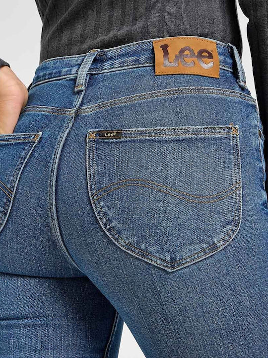 Hoch tailliert Damenjeans in Bootcut-Passform Valiant Blue