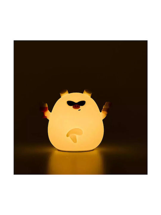 Muitomas LED Kinder Dekorative Lampe Schweinchen Weiß 14.5x11.1x11.1εκ.