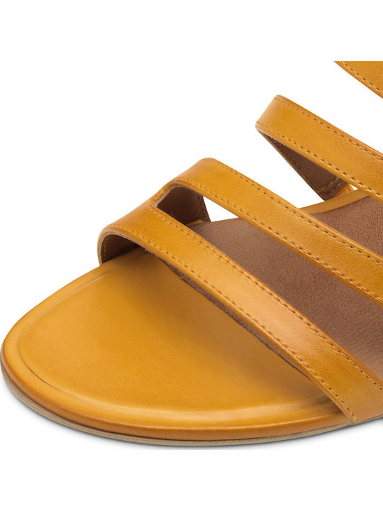 Leder Sandalen Gelb