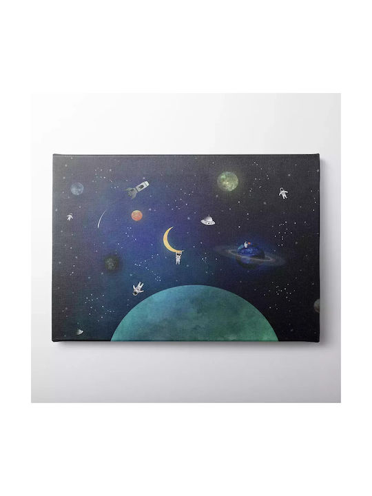 Παιδικός Πίνακας Καμβά Διάστημα Knv0477 80cm X 120cm