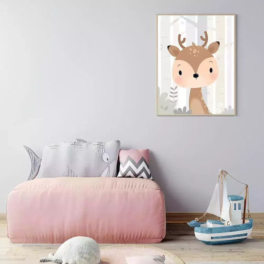 Kids Framed Wall Painting Reindeer 32x23cm