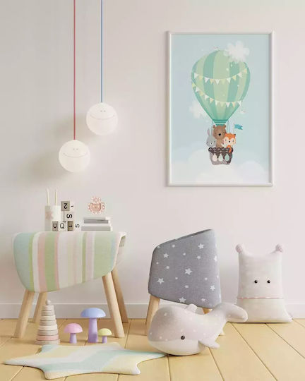Kids Framed Wall Painting Hot air balloon 21x30cm