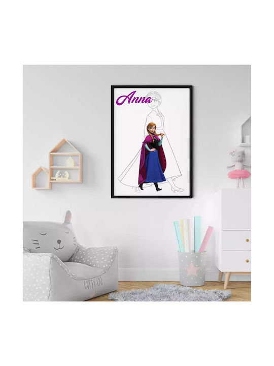 Παιδικό Κάδρο Princess Anna από Ξύλο 21x30εκ.
