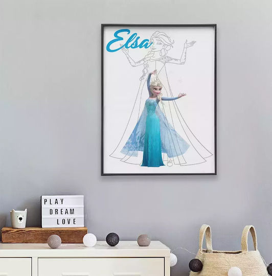 Παιδικό Κάδρο Princess Elsa από Ξύλο 30x40εκ.