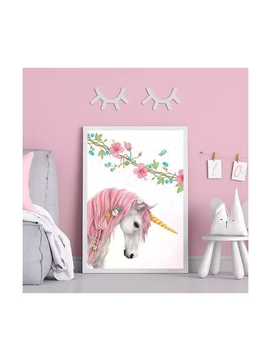 Kids Framed Wall Painting Unicorn 30x40cm